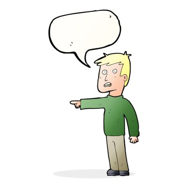 Konuşma baloncuğu olan çizgi film adamı