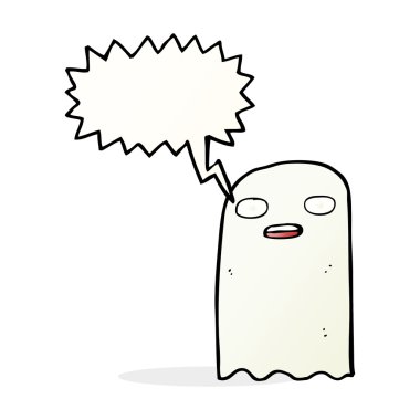 Konuşma balonlu komik karikatür hayaleti