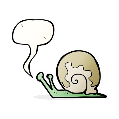 Konuşma balonlu çizgi film salyangozu