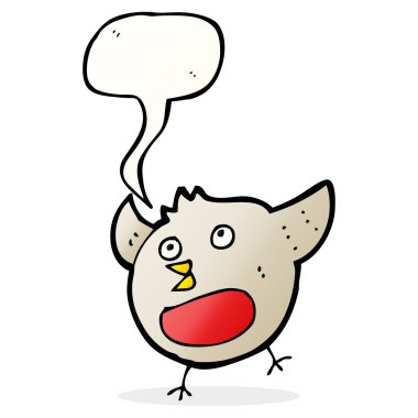 Komik karikatür noel robin konuşma balonu ile