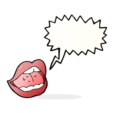 çizgi film konuşma baloncuğu ile ağzını aç