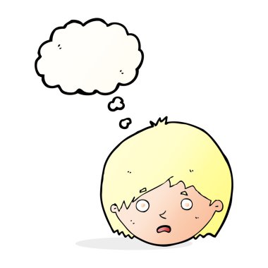 düşünce balonu ile mutsuz çocuk çizgi film