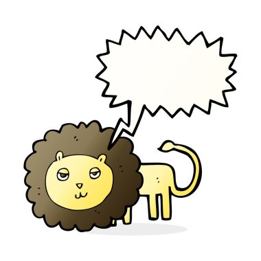 Konuşma baloncuklu çizgi film aslanı