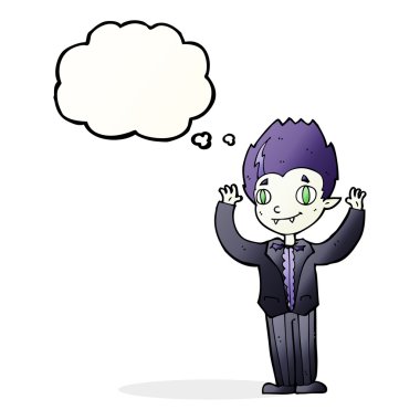 çizgi film vampir çocuk düşünce balonu ile