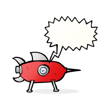 çizgi film uzay roketi ile konuşma balonu