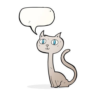 Karikatür kedi ile konuşma balonu