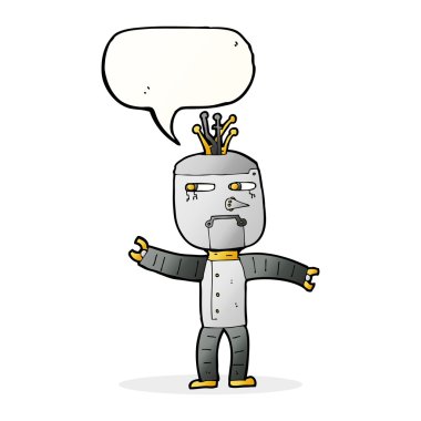 Konuşma baloncuklu çizgi film robotu