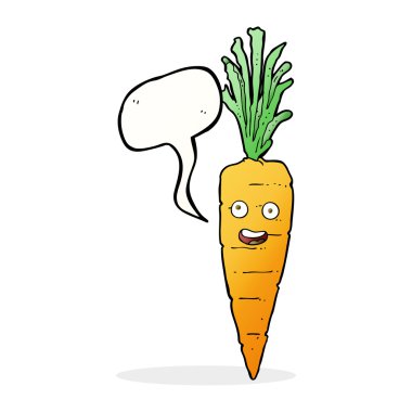 Konuşma balonlu karikatür havucu