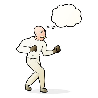 Düşünce baloncuğu olan Viktorya dönemi boksörü