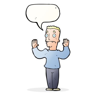 çizgi film adam konuşma balonu ile teslim