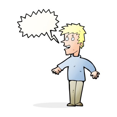 çizgi film mutlu çocuk konuşma balonu ile