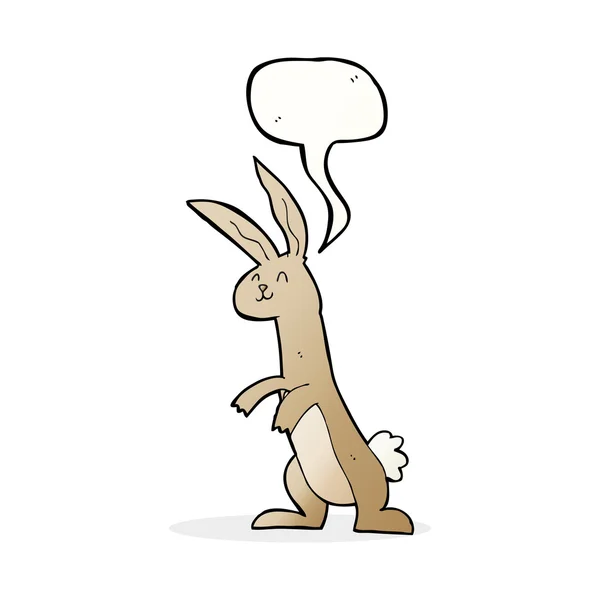 Kreslený králík s bublinou řeči — Stockový vektor