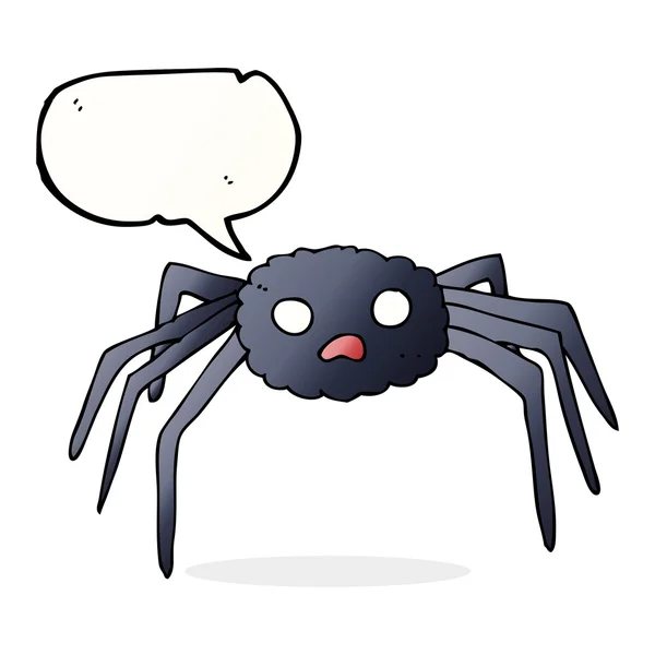 Cartoon spider with speech bubble — Stock Vector