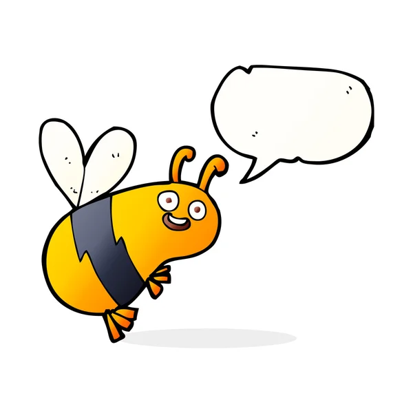 Grappige cartoon bee met tekstballon — Stockvector