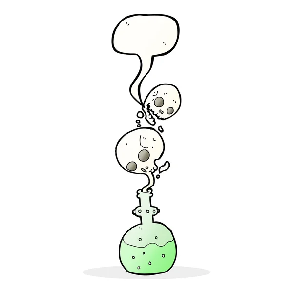 Potion de dessin animé avec bulle de parole — Image vectorielle