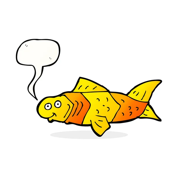 Cartoon funny fish with speech bubble — Stock Vector