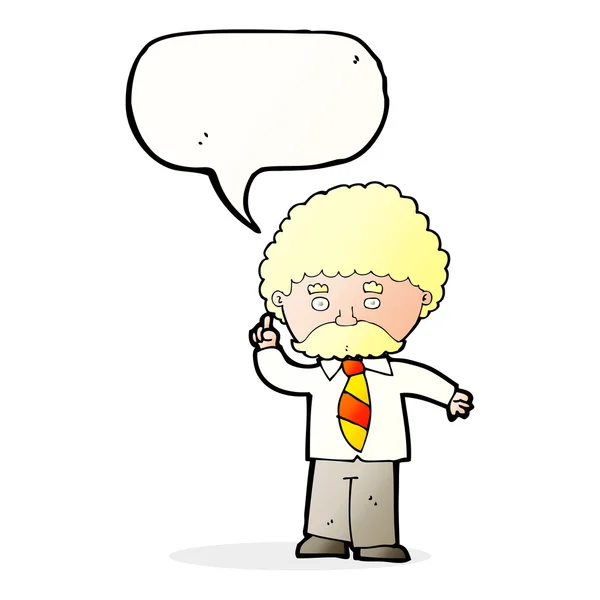 Profesor de dibujos animados con burbuja de habla — Vector de stock