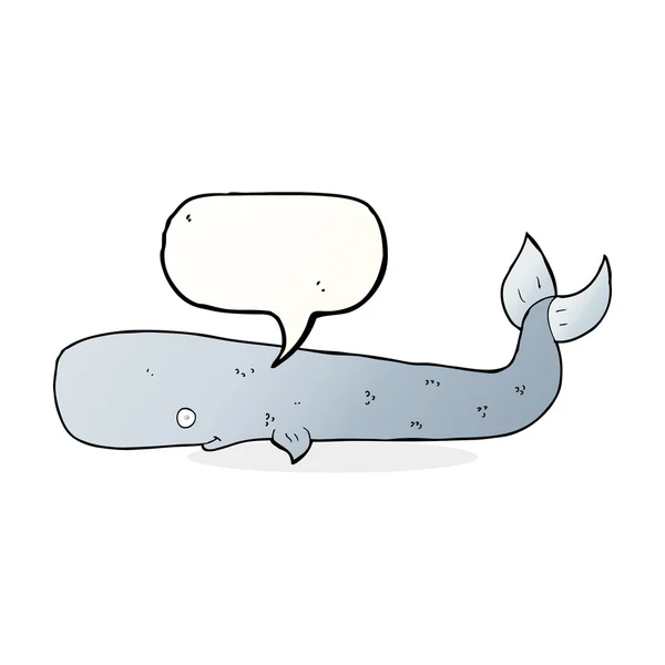 Cartoon whale with speech bubble — Stock Vector