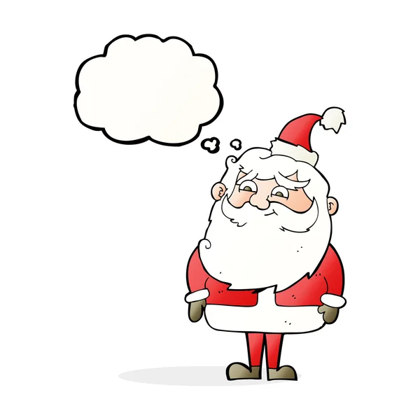 การ์ตูนซานตาคลอสกับฟองความคิด — ภาพเวกเตอร์สต็อก
