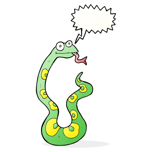 Serpent de dessin animé avec bulle de parole — Image vectorielle