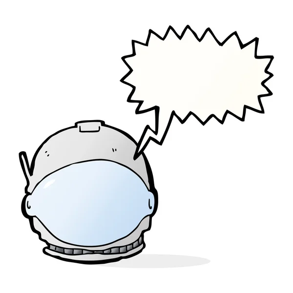 Cara de astronauta de dibujos animados con burbuja de habla — Vector de stock