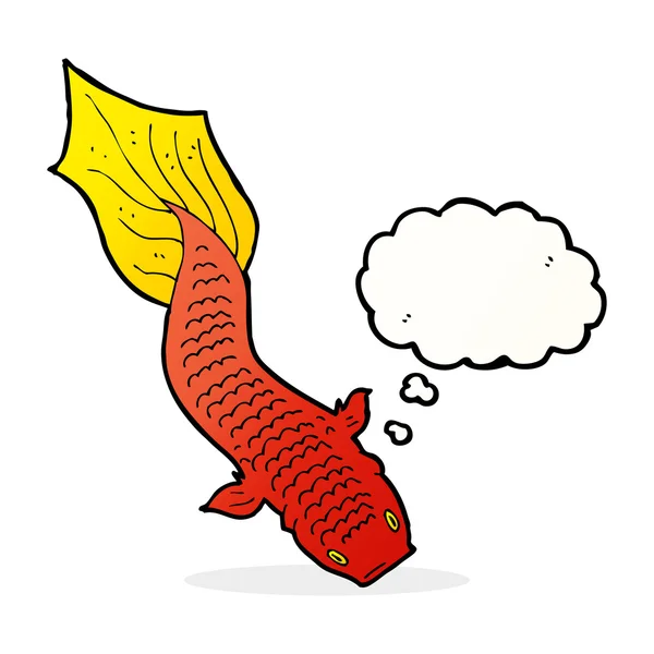 Peces de dibujos animados con burbuja de pensamiento — Vector de stock