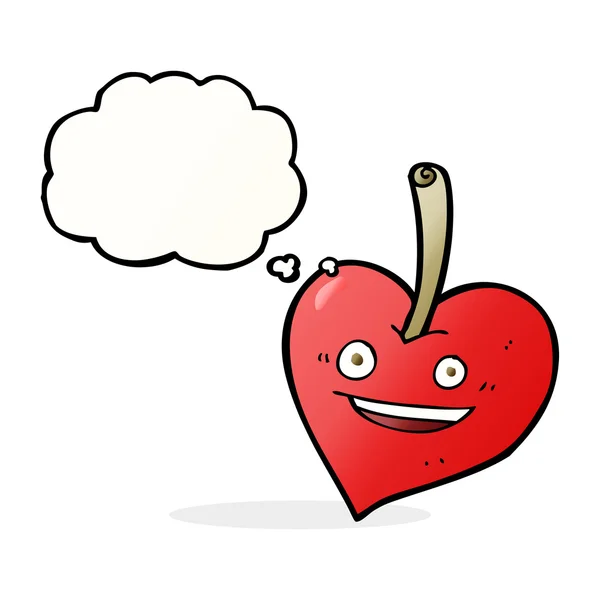 Çizgi film kalp elma sever düşünce kabarcığı ile — Stok Vektör
