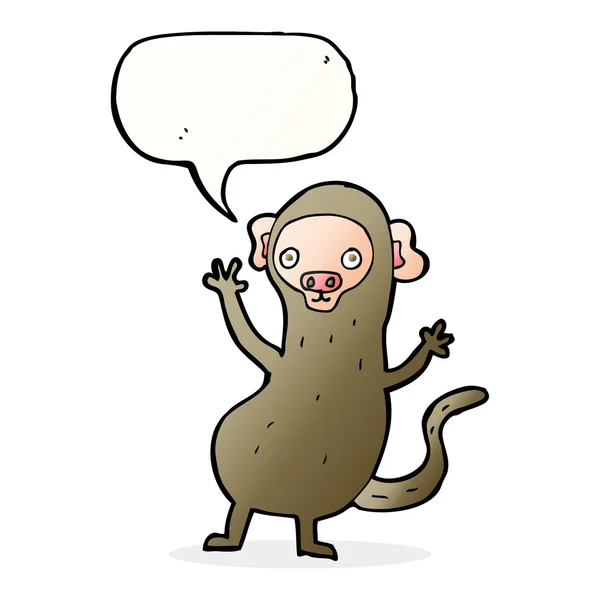 Cartoon monkey with speech bubble — Stock Vector