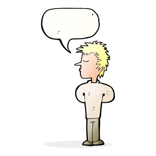 Cartoon man ignoring with speech bubble — Stock Vector