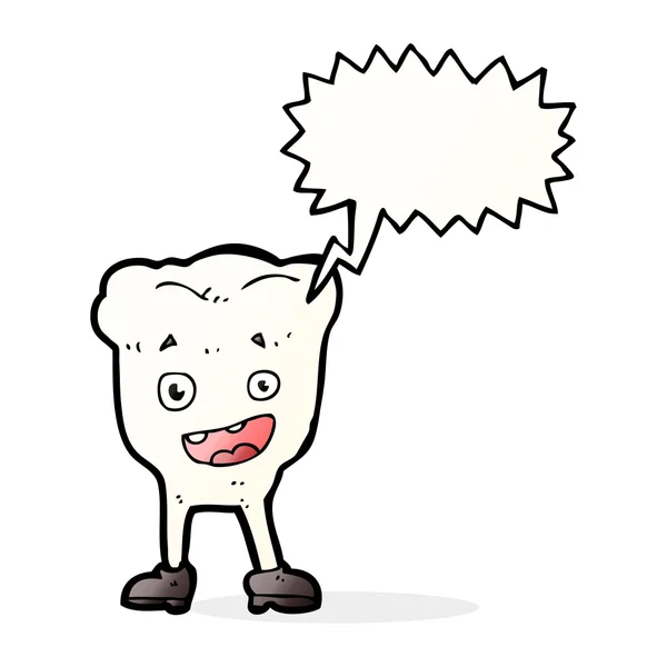 Cartoon tand med pratbubblan — Stock vektor