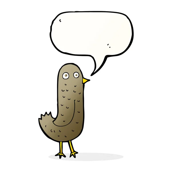 スピーチバブルを持つ面白い漫画の鳥 — ストックベクタ
