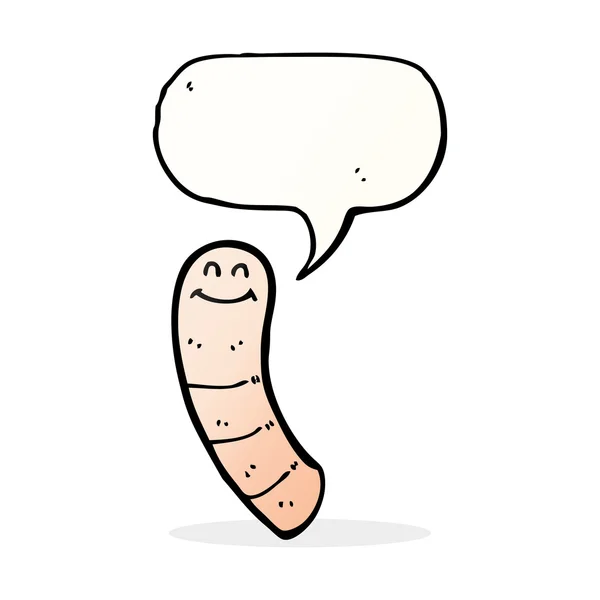 Cartoon worm met spraakbel — Stockvector