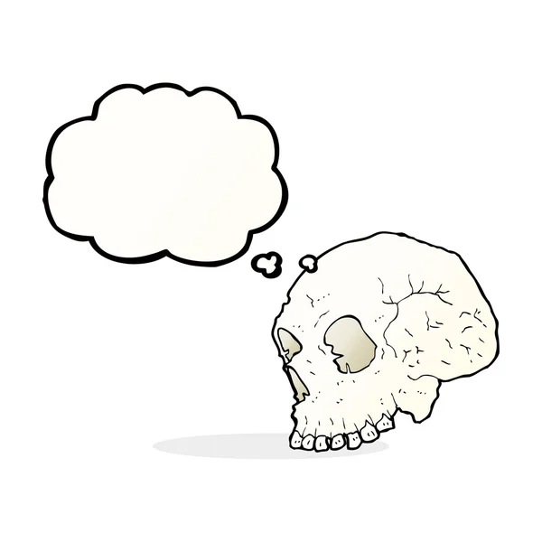 頭蓋骨のイラストと思考バブル — ストックベクタ