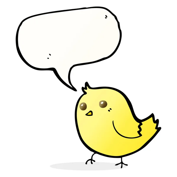 Oiseau de dessin animé avec bulle de parole — Image vectorielle