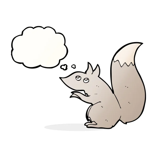 Wiewiórka kreskówkowa z bańką myślową — Wektor stockowy