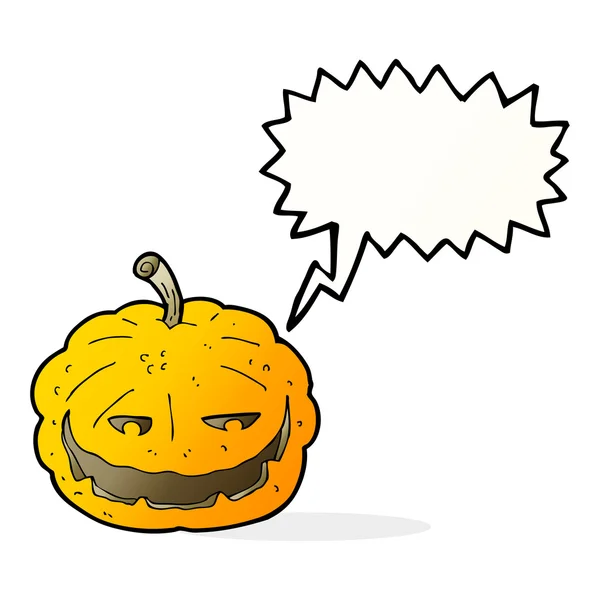 Sarjakuva halloween kurpitsa puhe kupla — vektorikuva