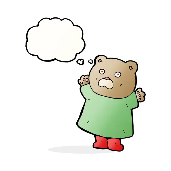 Funny cartoon bear with thought bubble — Stock Vector