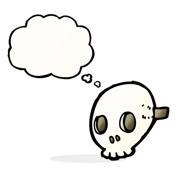Cartoon Totenkopf Maske mit Gedankenblase — Stockvektor