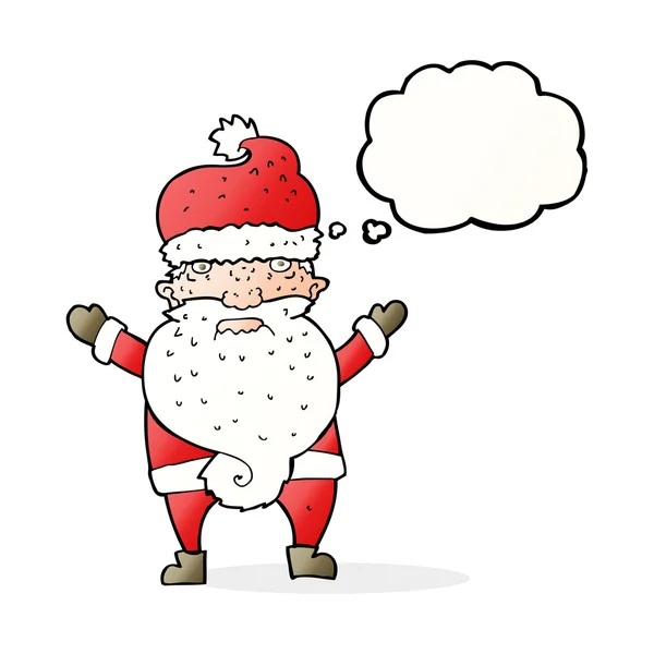 Kreskówki zrzędliwy Mikołaj z bańki myślowej — Wektor stockowy