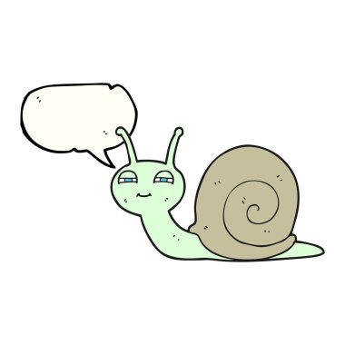 konuşma kabarcık karikatür sevimli salyangoz