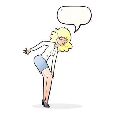 rahatsız kadın sürtünme diz konuşma balonu ile çizgi film