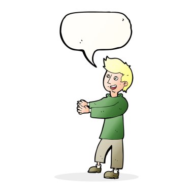 çizgi film mutlu adam konuşma baloncuğu ile