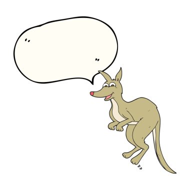 konuşma kabarcık karikatür kanguru