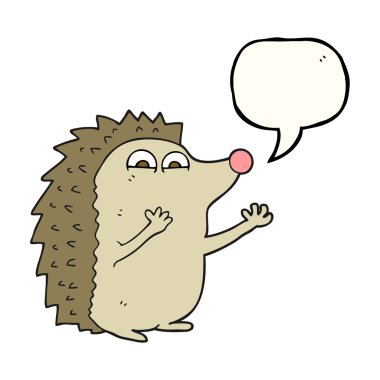 konuşma kabarcık karikatür sevimli kirpi