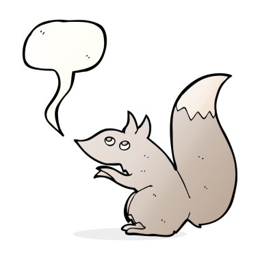 Konuşma balonlu bir sincap.