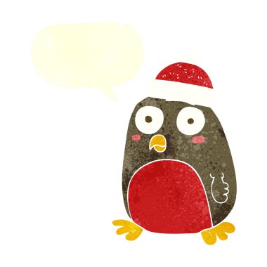 FreeHand retro karikatür Noel robin