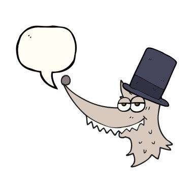 konuşma kabarcık karikatür zengin kurt