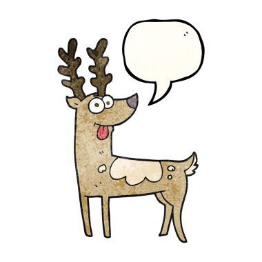 konuşma balonu dokulu karikatür Ren geyiği