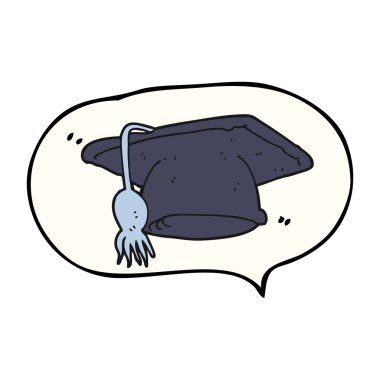 konuşma kabarcık karikatür mezuniyet kap