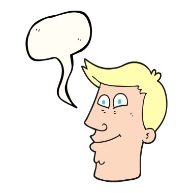 konuşma kabarcık karikatür erkek yüz